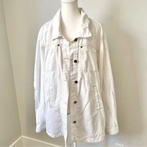 Anthropologie Pilcro White Oversized Denim Jacket Size 3X